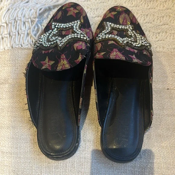 Sam Edelman Circus shoes slip on Pelham Embellished Black rhinestones Mules 8.5 - Picture 8 of 9